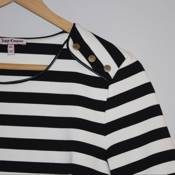Juicy couture black/white long sleeve stripe dress - Picture 5 of 7